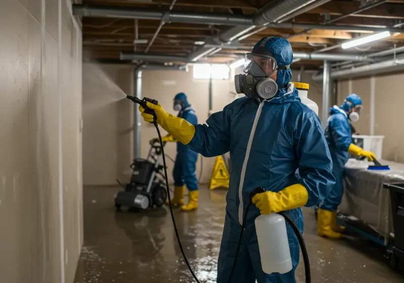 Basement Sanitization and Antimicrobial Treatment process in Tiltonsville, OH