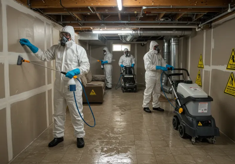 Basement Moisture Removal and Structural Drying process in Tiltonsville, OH